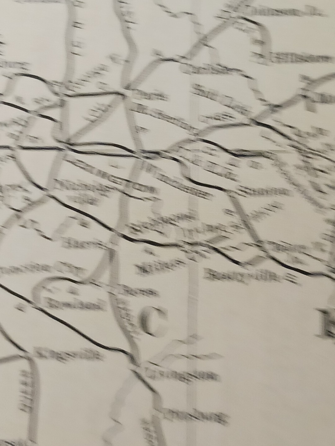 ~1904 vintage Railroad Map TENNESSEE KENTUCKY all Train lines Depots 11″x9″