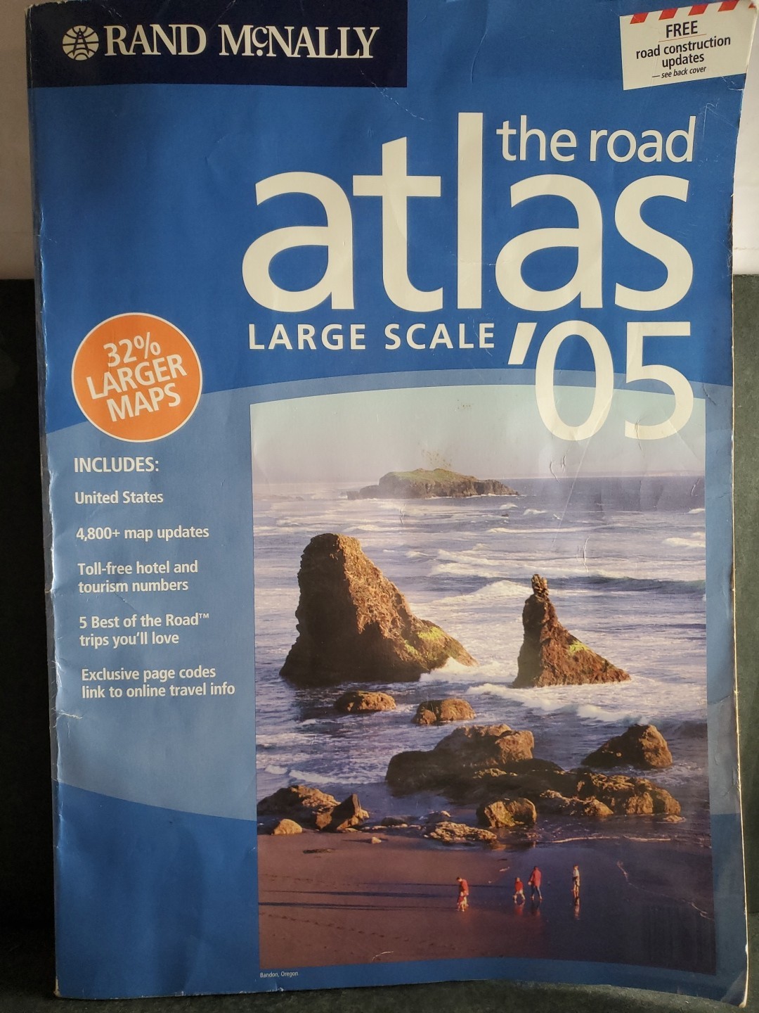 Rand McNally Road Atlas Large Scale 2005 USA Maps 32% Bigger 4800 Updates