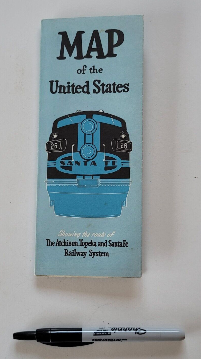 1940 Santa Fe No. 26 Map United States Atchison Topeka Santa Fe Railway System