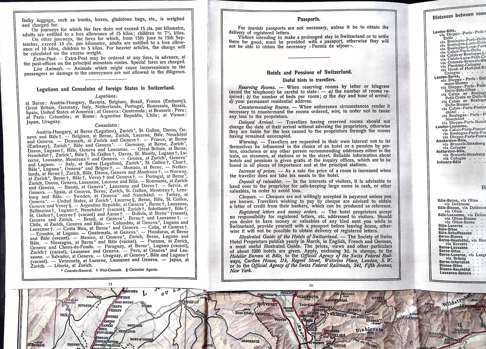 Original 1913 Swiss Federal Railways Tourist Map Of Switzerland Golden Age Rail
