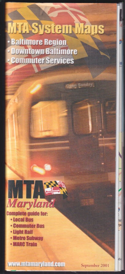MTA Maryland System Maps & Cpommuter Services 9 2001