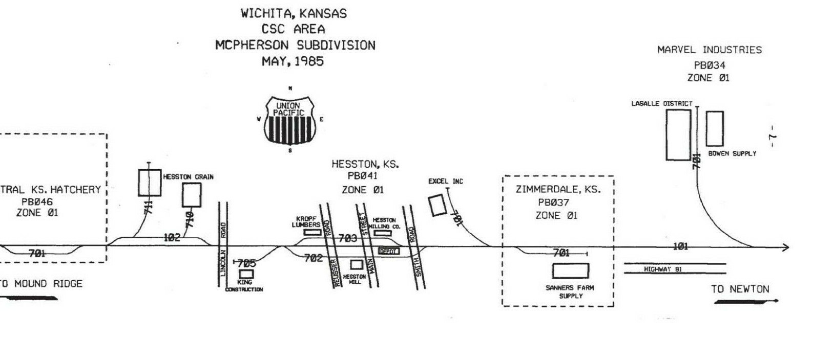 Missouri Pacific 1982 Wichita, KS McPherson Subdivision ZTS PDF Pages on DVD