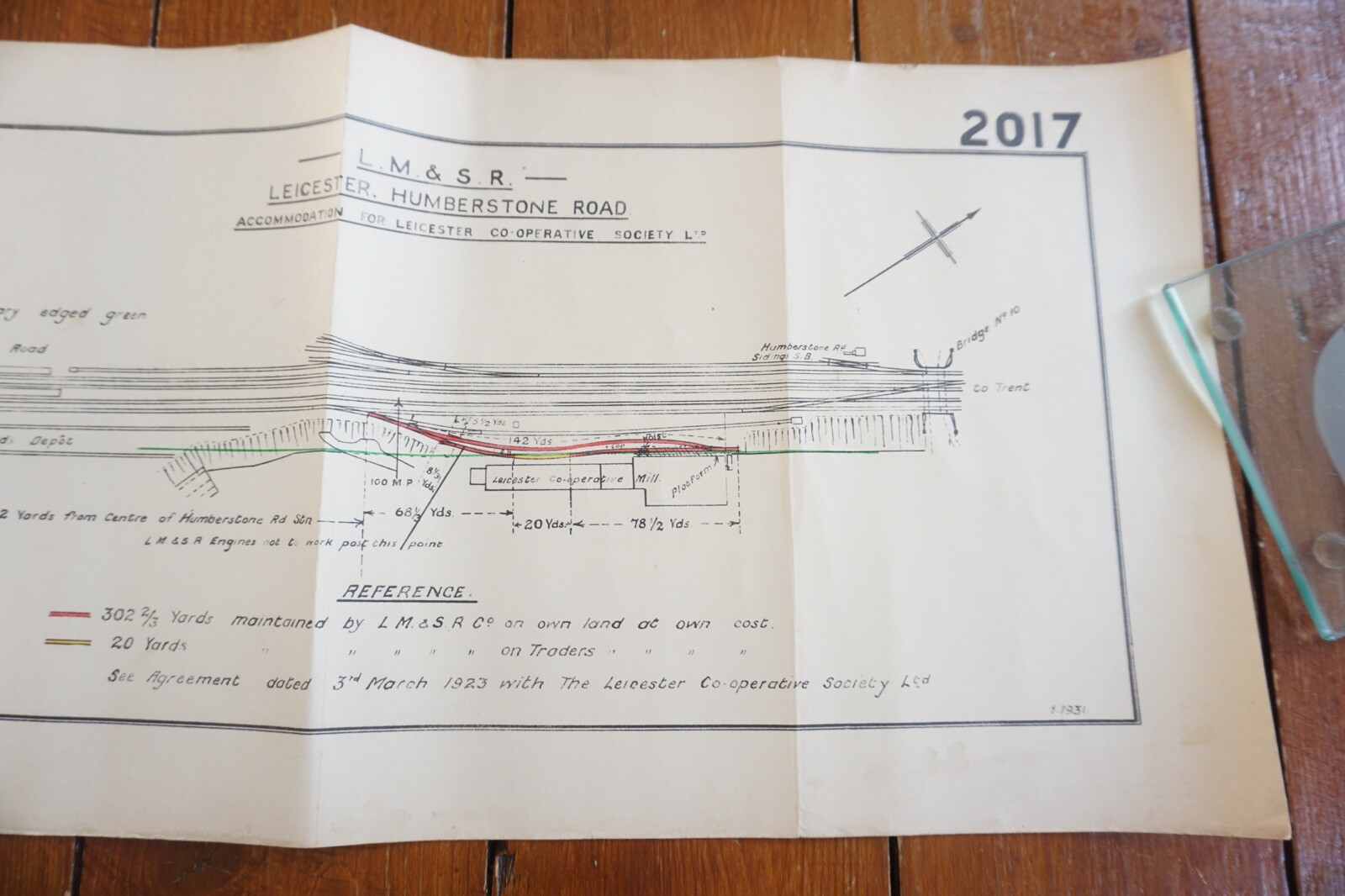 1931 Leicester Humberstone Road LMS Railway Track Plan Map Drawing Diagram