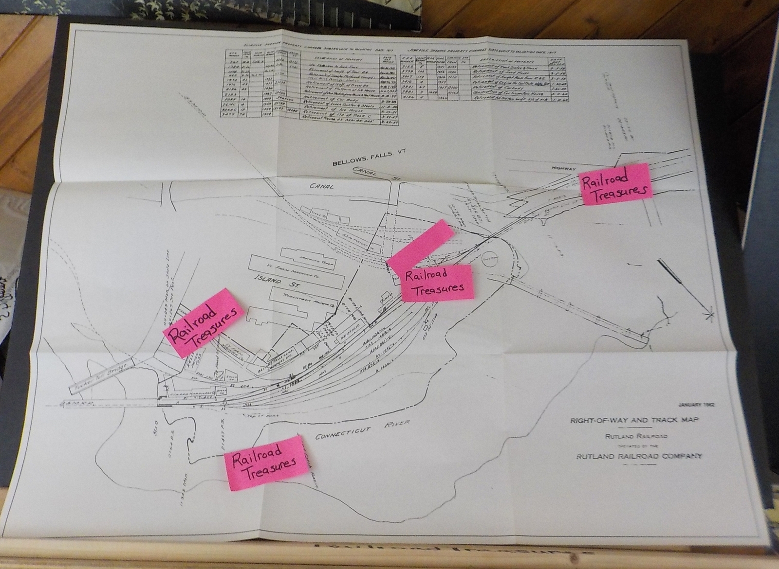Map Right of Way and Track Map Rutland Railroad 1962