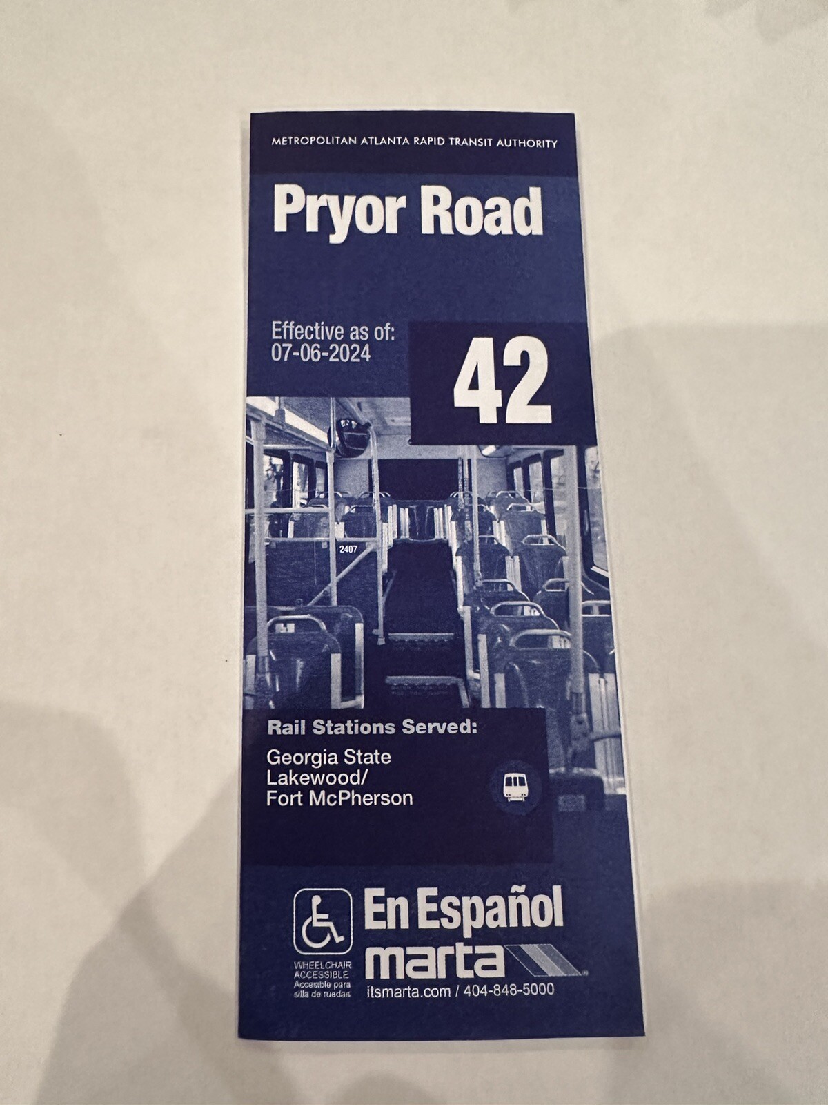 MARTA Bus Route 42 Map – Pryor Road Schedule