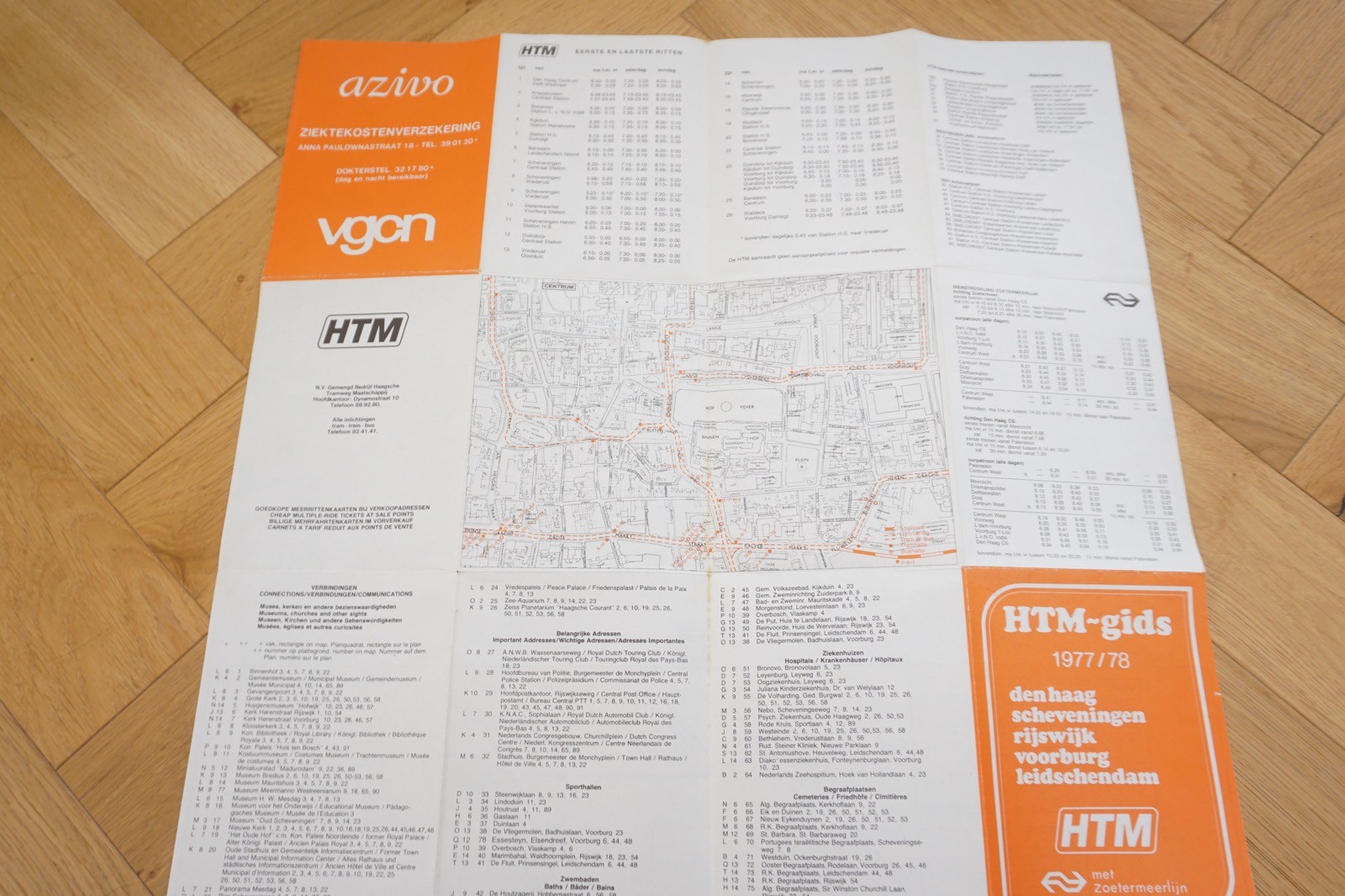 1977 HTM Netherlands Railway Bus Tram Route Map