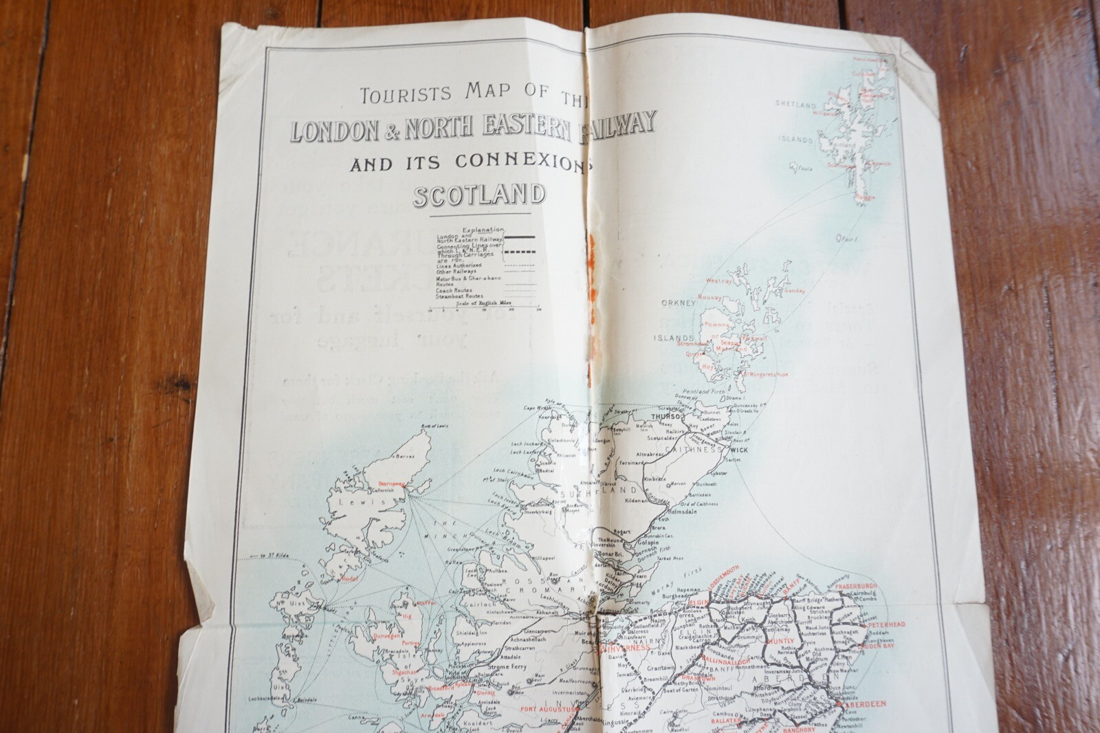 c1930 LNER Tourists Map of England & Scotland Railway Map x2