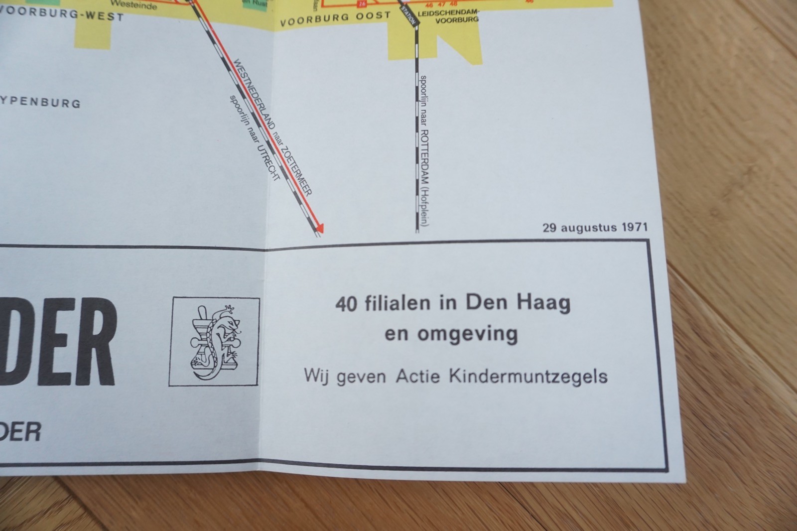 1971 HTM Netherlands Railway Bus Tram Route Map