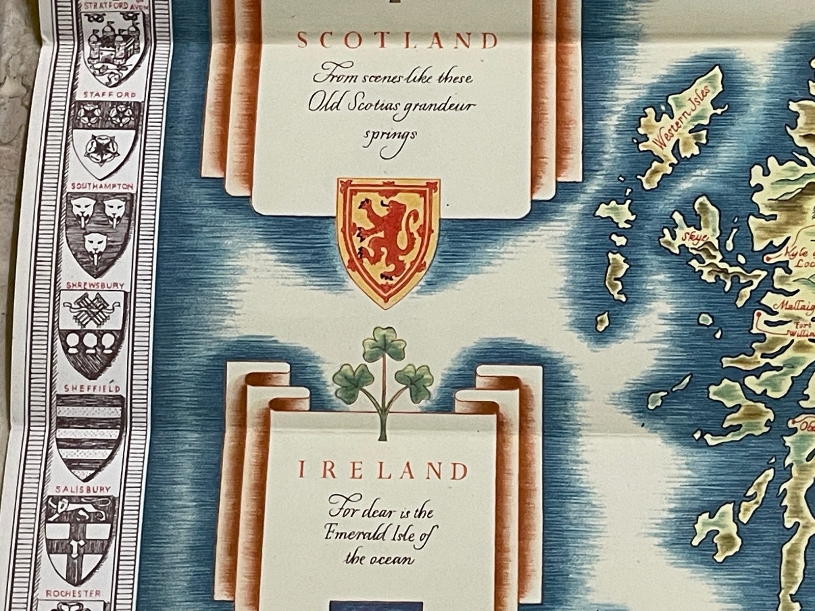 Vintage British Rail Map of the British Isles. Circa 1960s. Unfolded-24″ by 28″
