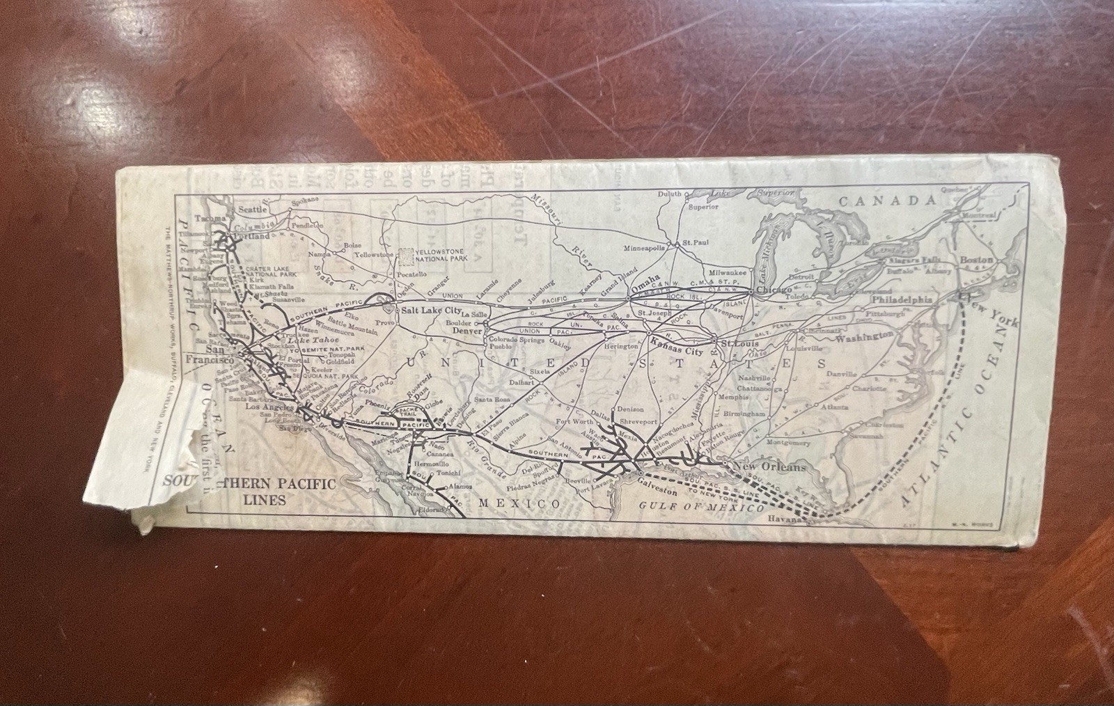 Southern Pacific Railroad Map of California 1917 with Resources & Attractions