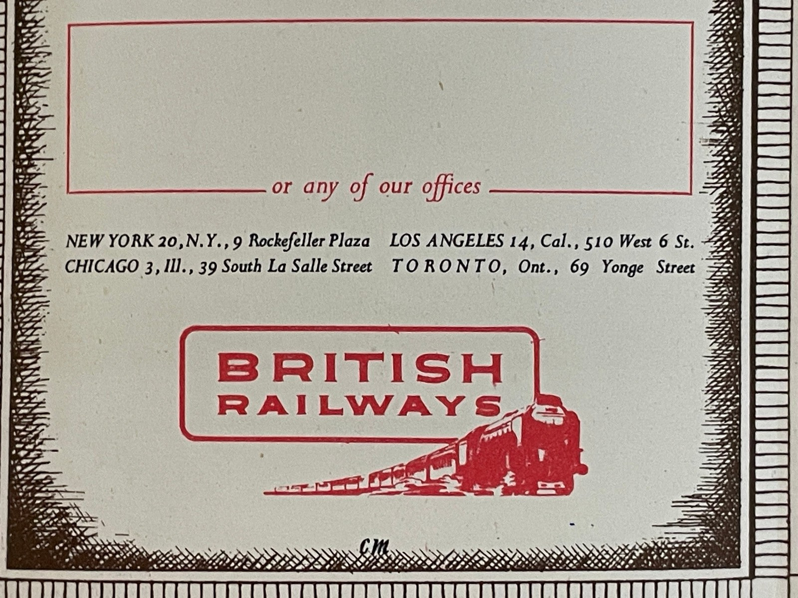 Vintage British Rail Map of the British Isles. Circa 1960s. Unfolded-24″ by 28″