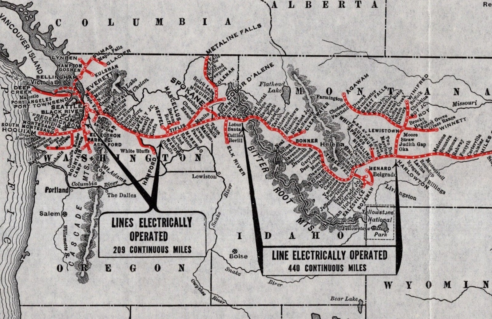 1921 Antique Chicago Milwaukee St Paul Railway Map Railroad Map 2860