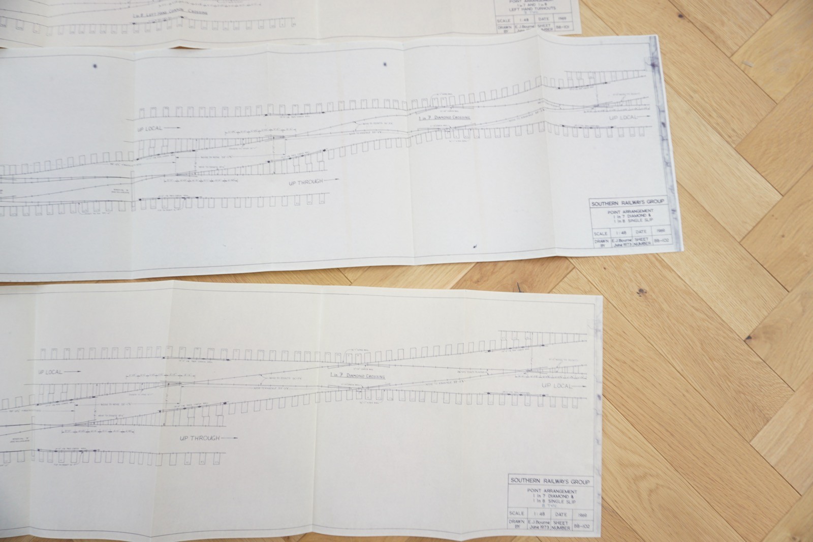 1960s Reprint Southern Region Railway Point Arrangements Diagrams x4