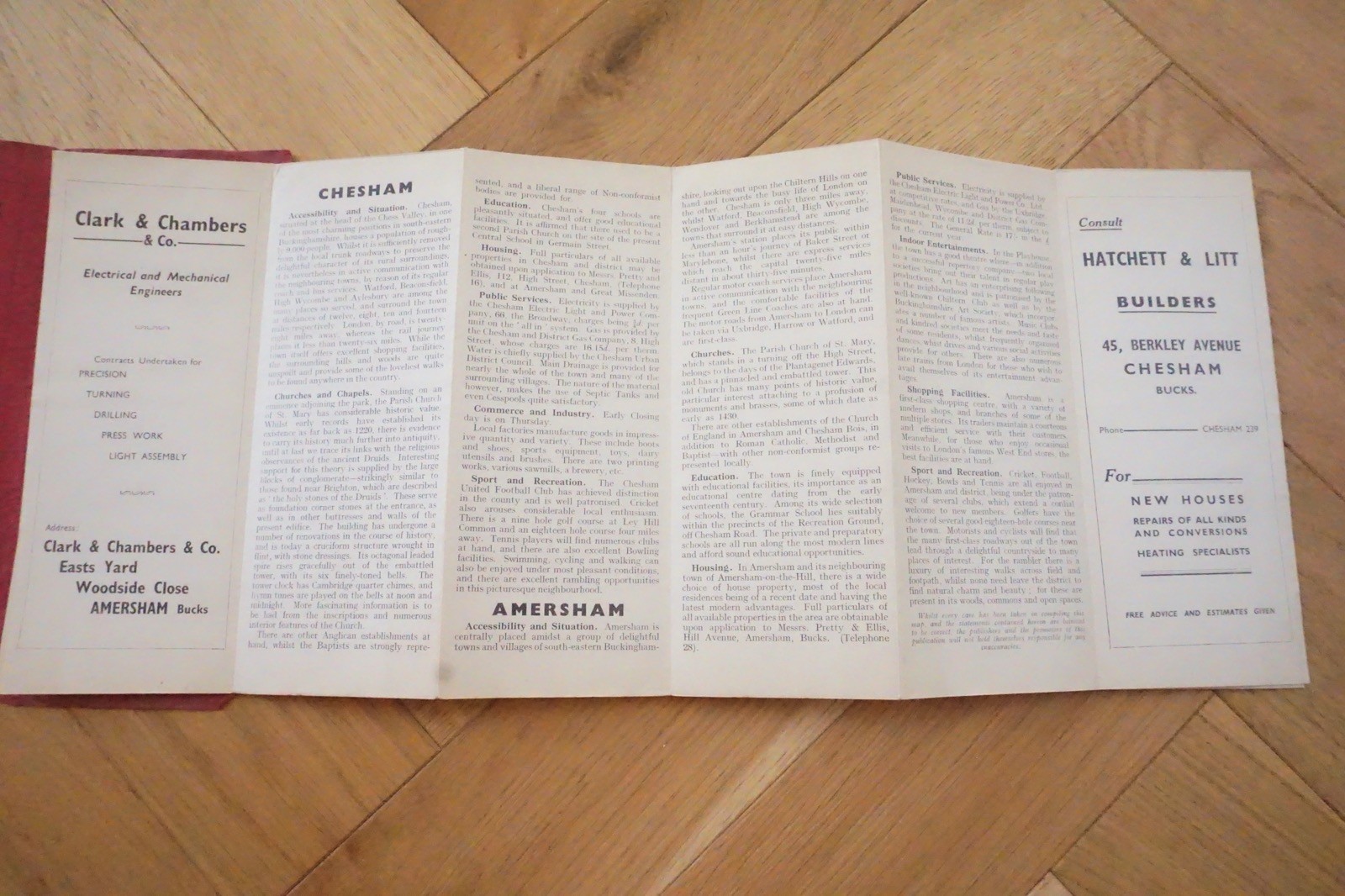 c1930s Chesham Amersham & District Railway Map