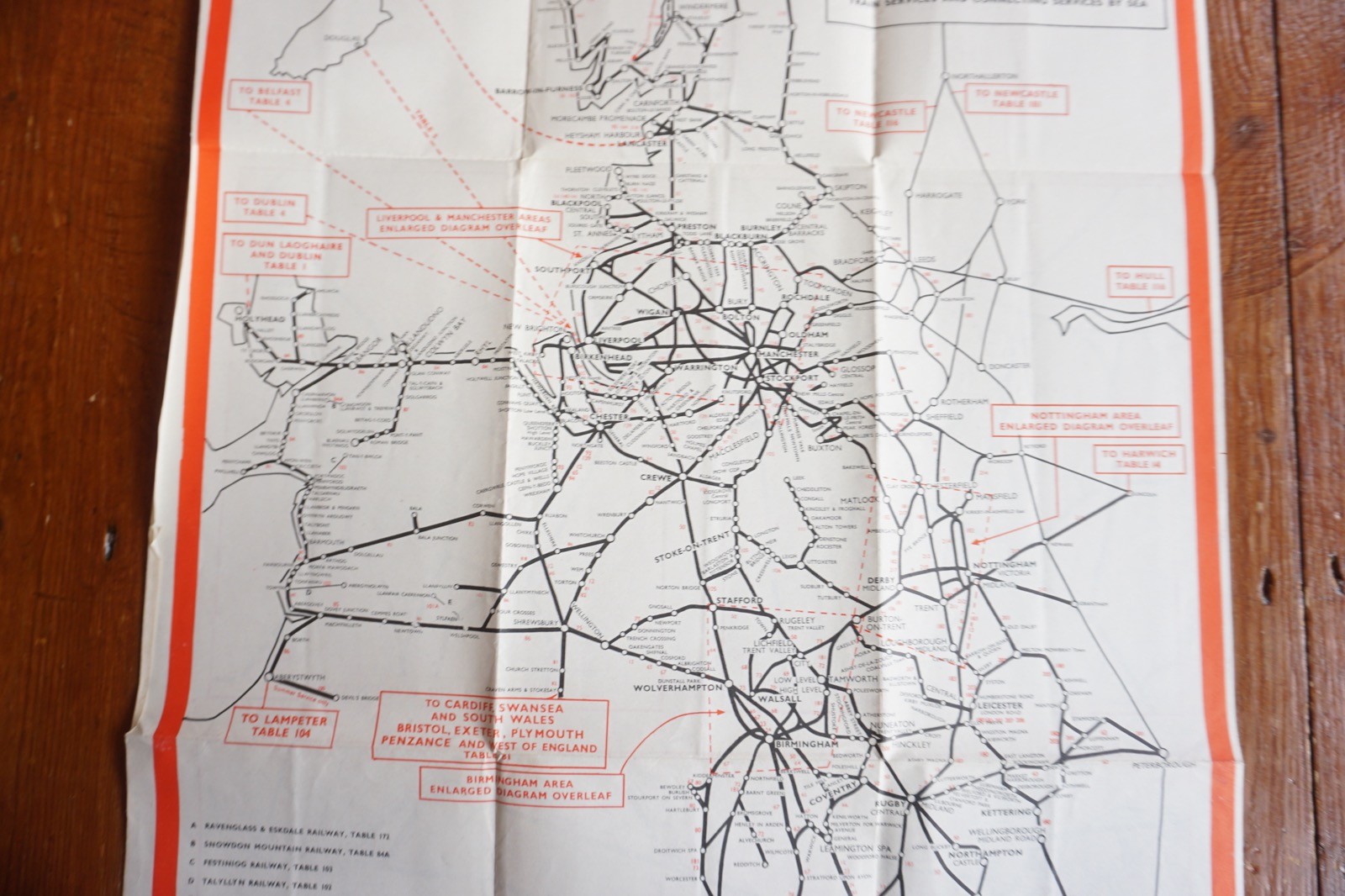 1964 London Midland Region British Rail Railway System Map