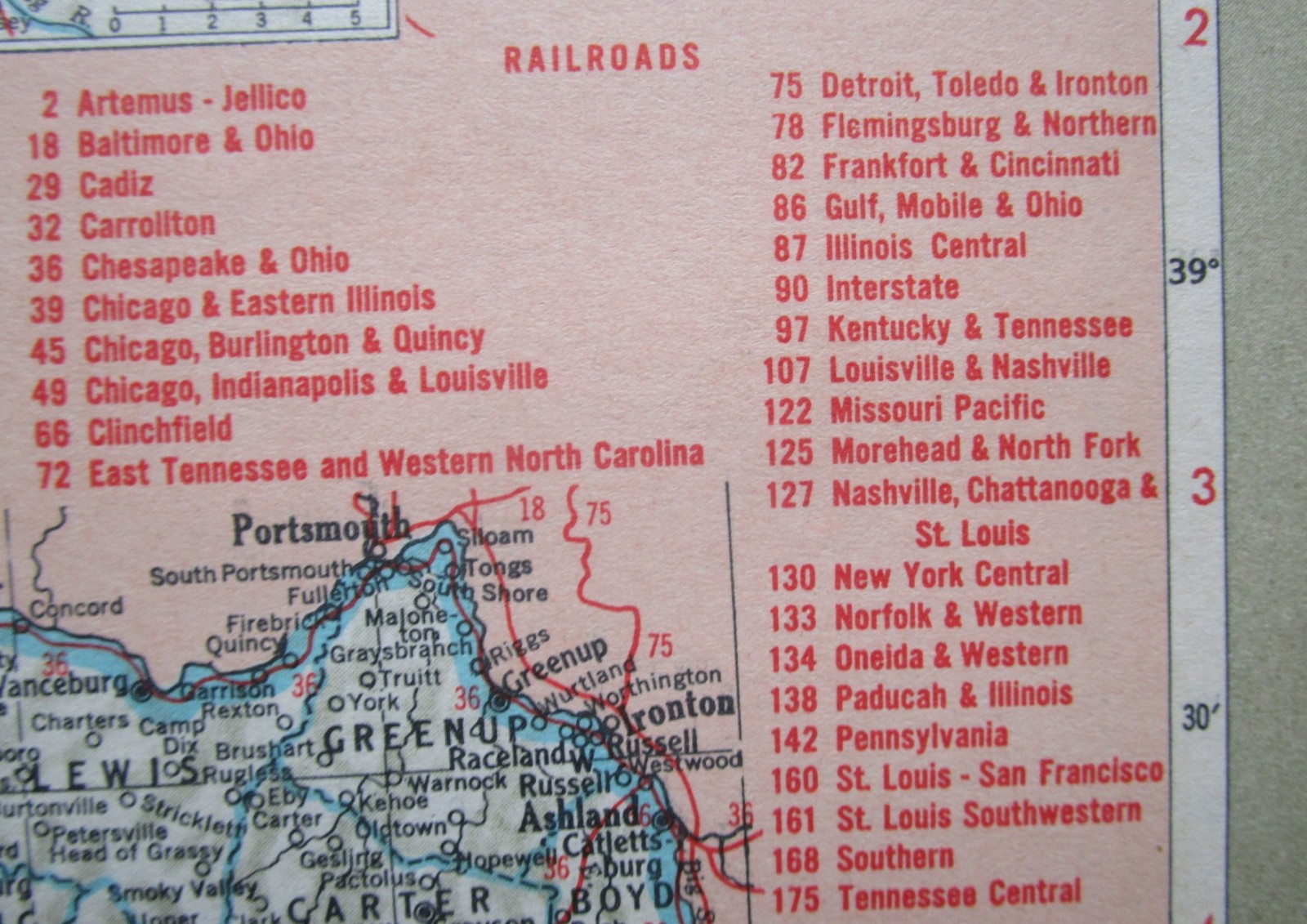 KS KY Vtg 1951 KANSAS RAILROAD Map KANSAS CITY SOUTHERN, CB&Q, ATSF or KENTUCKY