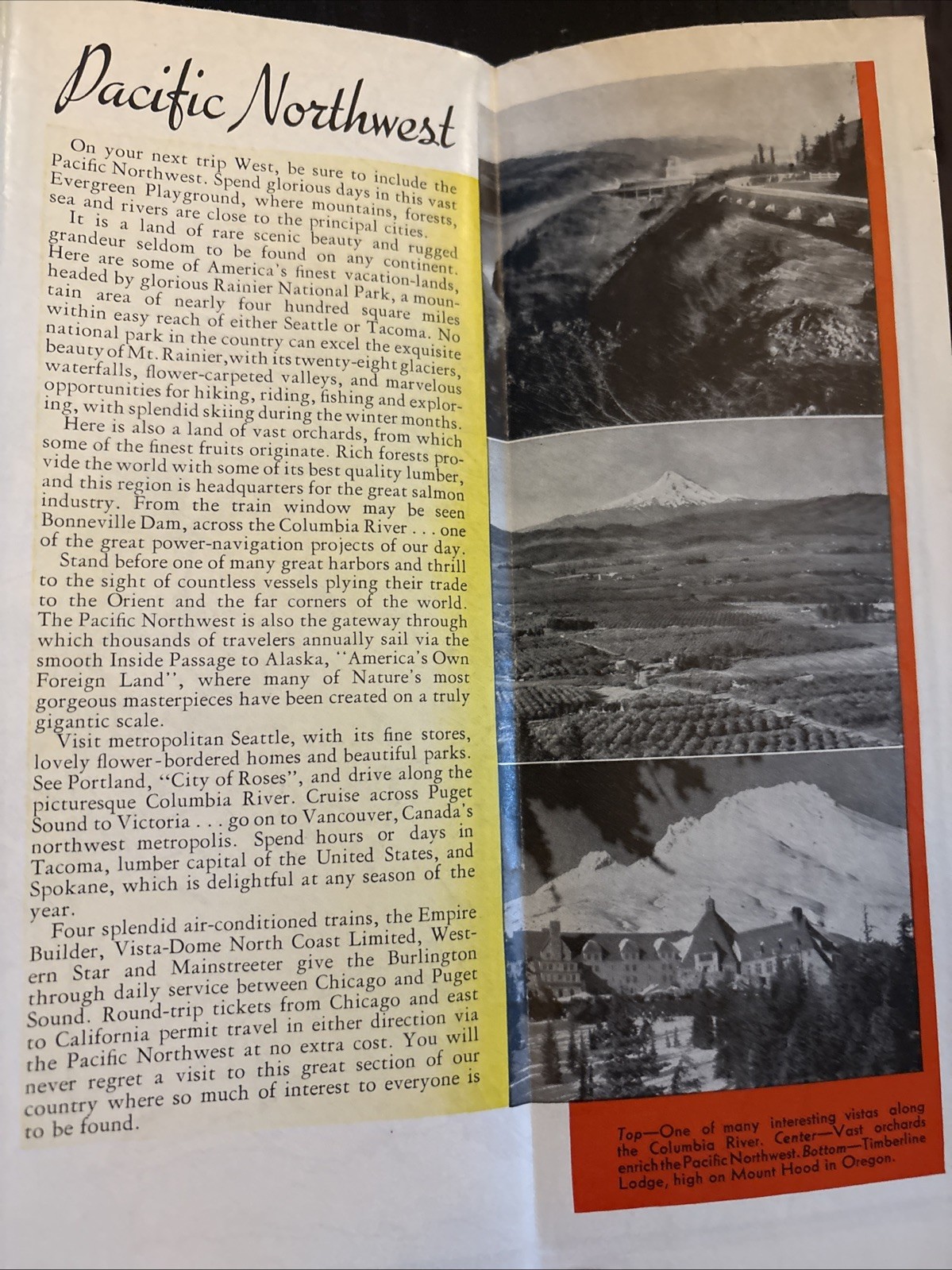 Burlington Route United States VTG Map & Vacation Guide Way of the Zephyrs 1950s