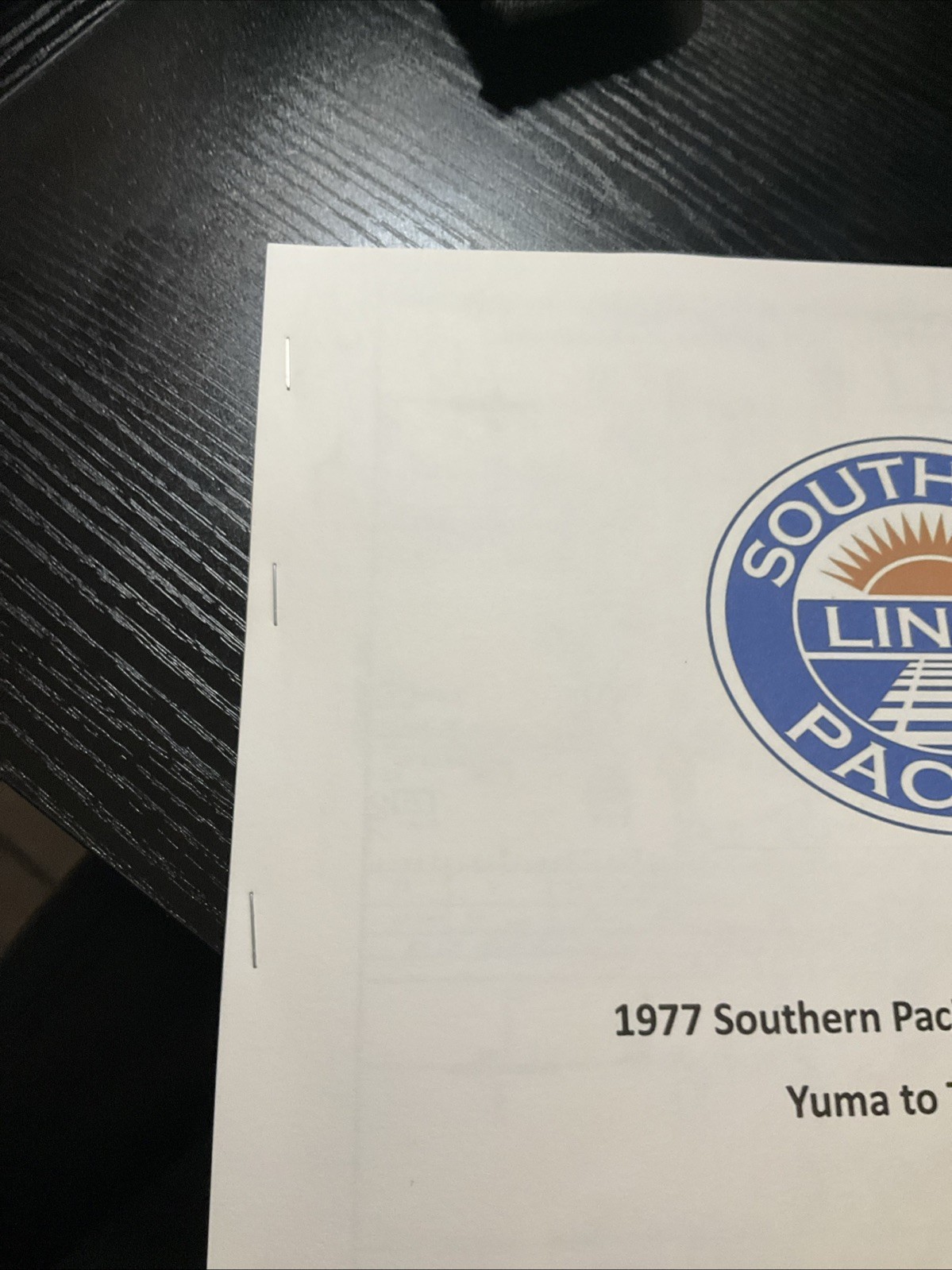 Southern Pacific Railroad 1977 Yuma To Tucson Track Charts Map Copy
