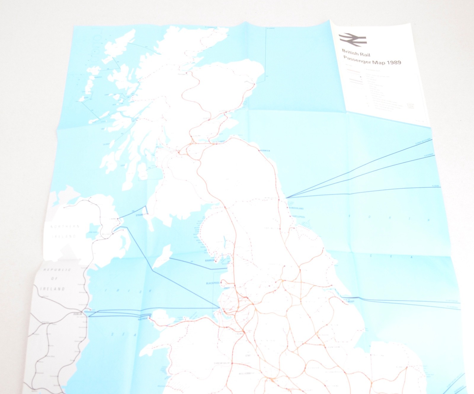 Railway Pocket Map British Rail Passenger Network 1989