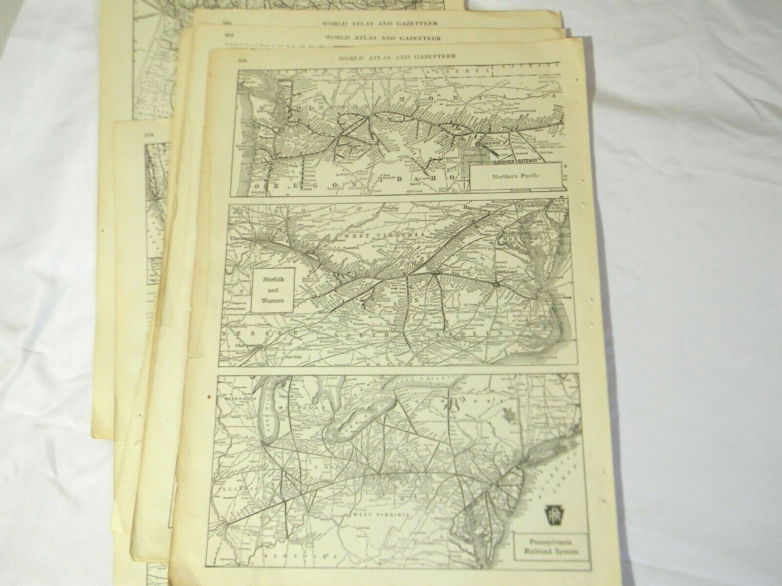 Antique 1920s United States and Canada Railroad Maps from Atlas 25 maps 8 sheets