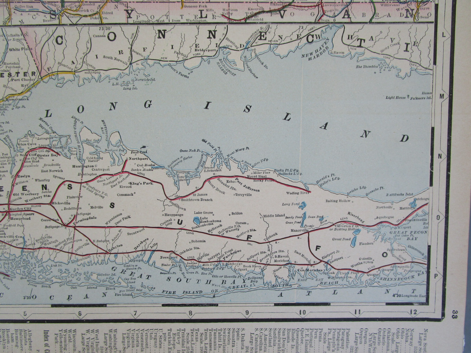 NY 1895 WESTERN NEW YORK Cram RAILROAD Map WELLSVILLE COUDERSPORT PINE CREEK RR