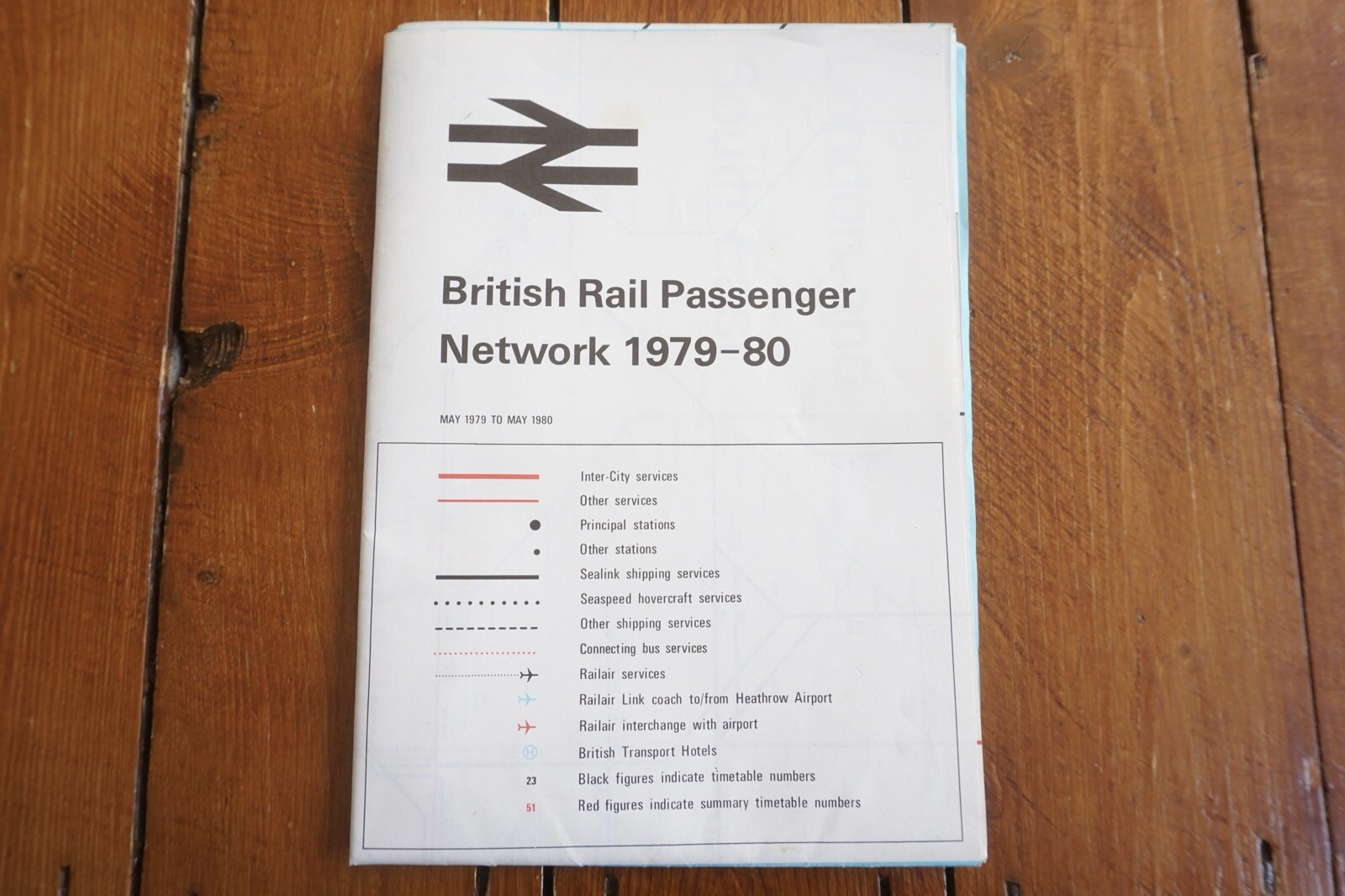 1979 – 1980 British Rail Passenger Network Railway Map