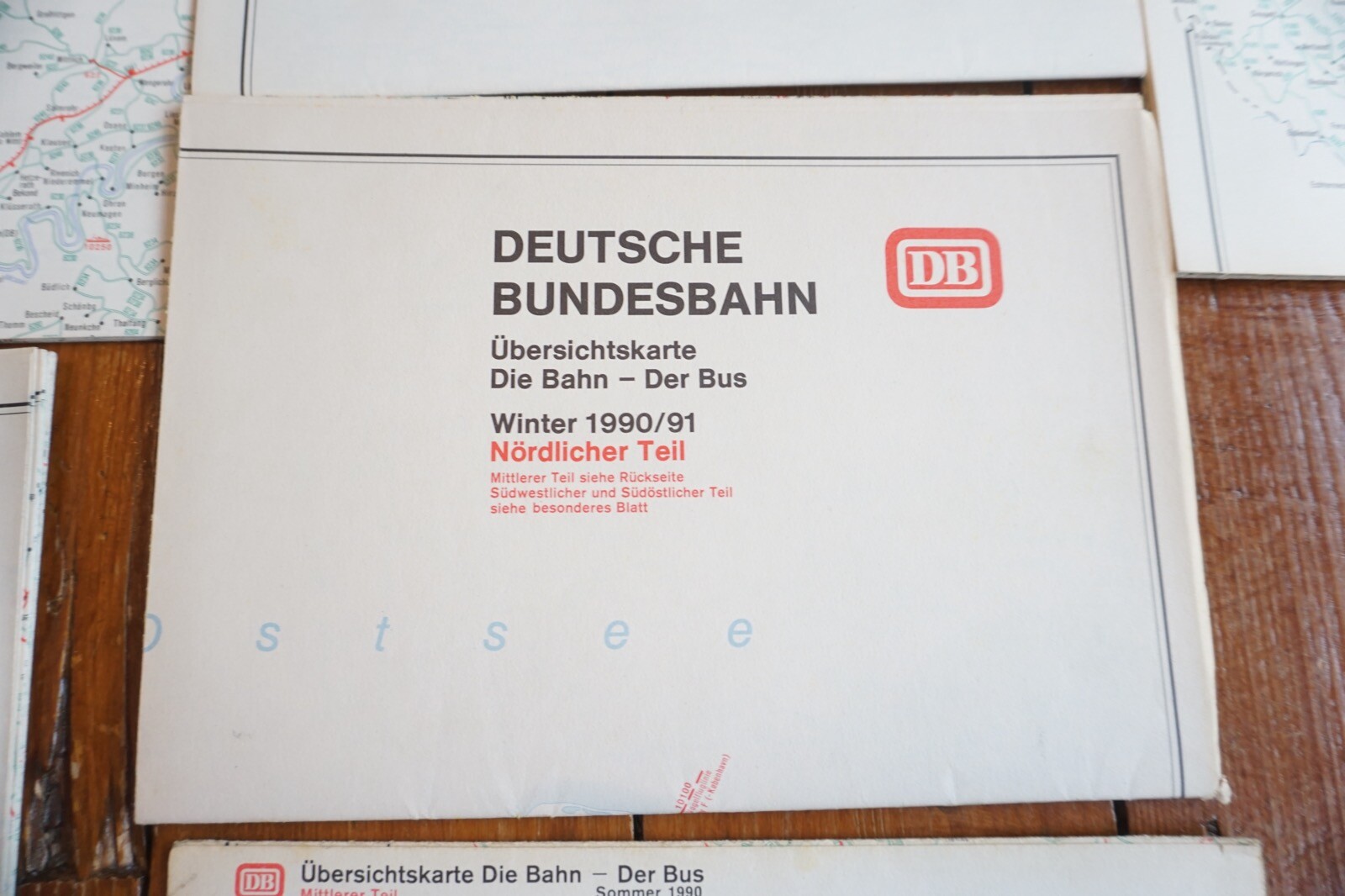 1984 – 1991 Germany Deutsche DB Railway Bus Map Collection Railwayana