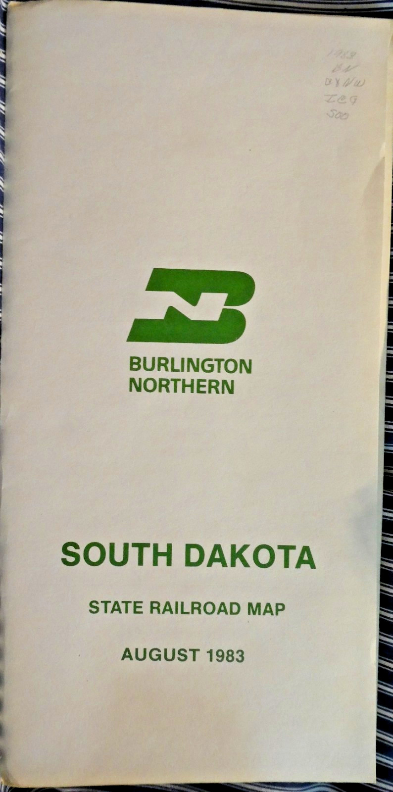 Railroad Map Burlington Northern South Dakota 1963