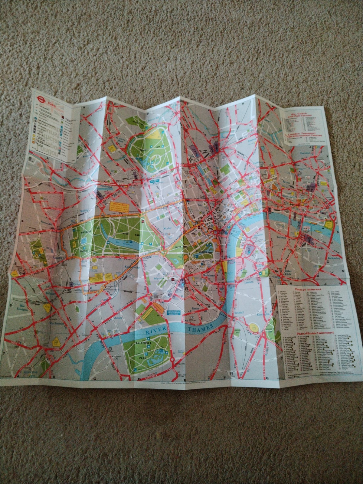 London Transport Official Tourist Information Map 1979