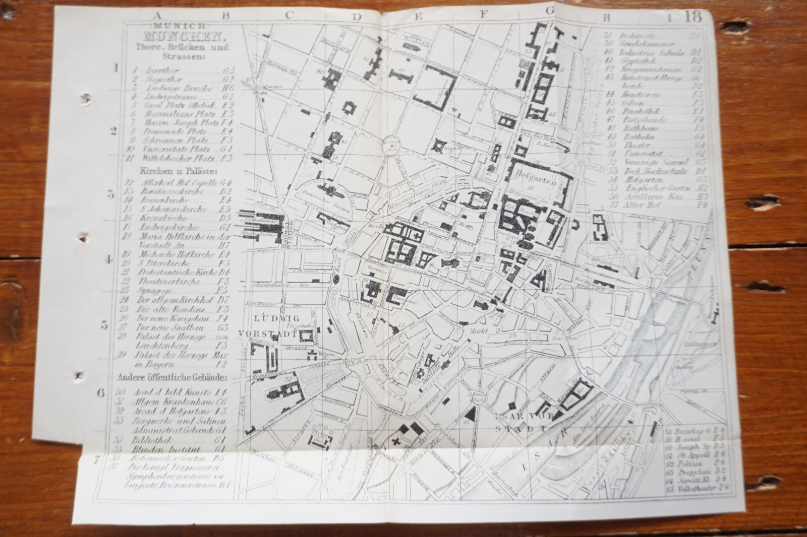 1899 Bradshaws Map of Munich Germany Original Railway Map