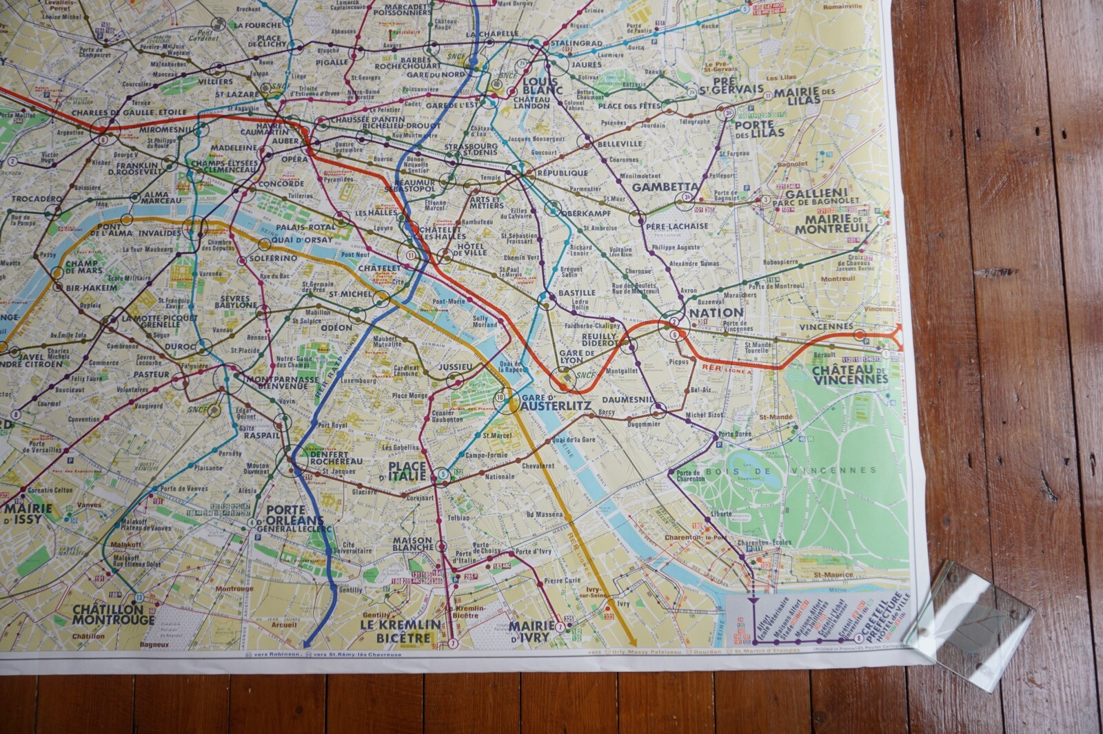 1983 France RATP Metro Underground Tube Map Railway Quad Poster