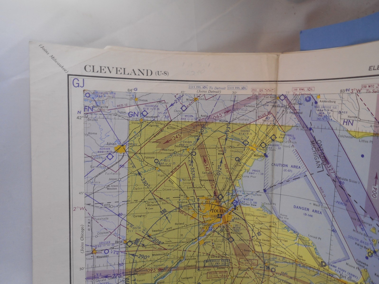 MAP: Cleveland (U-8) (Ohio) Sectional Aeronautical Chart.