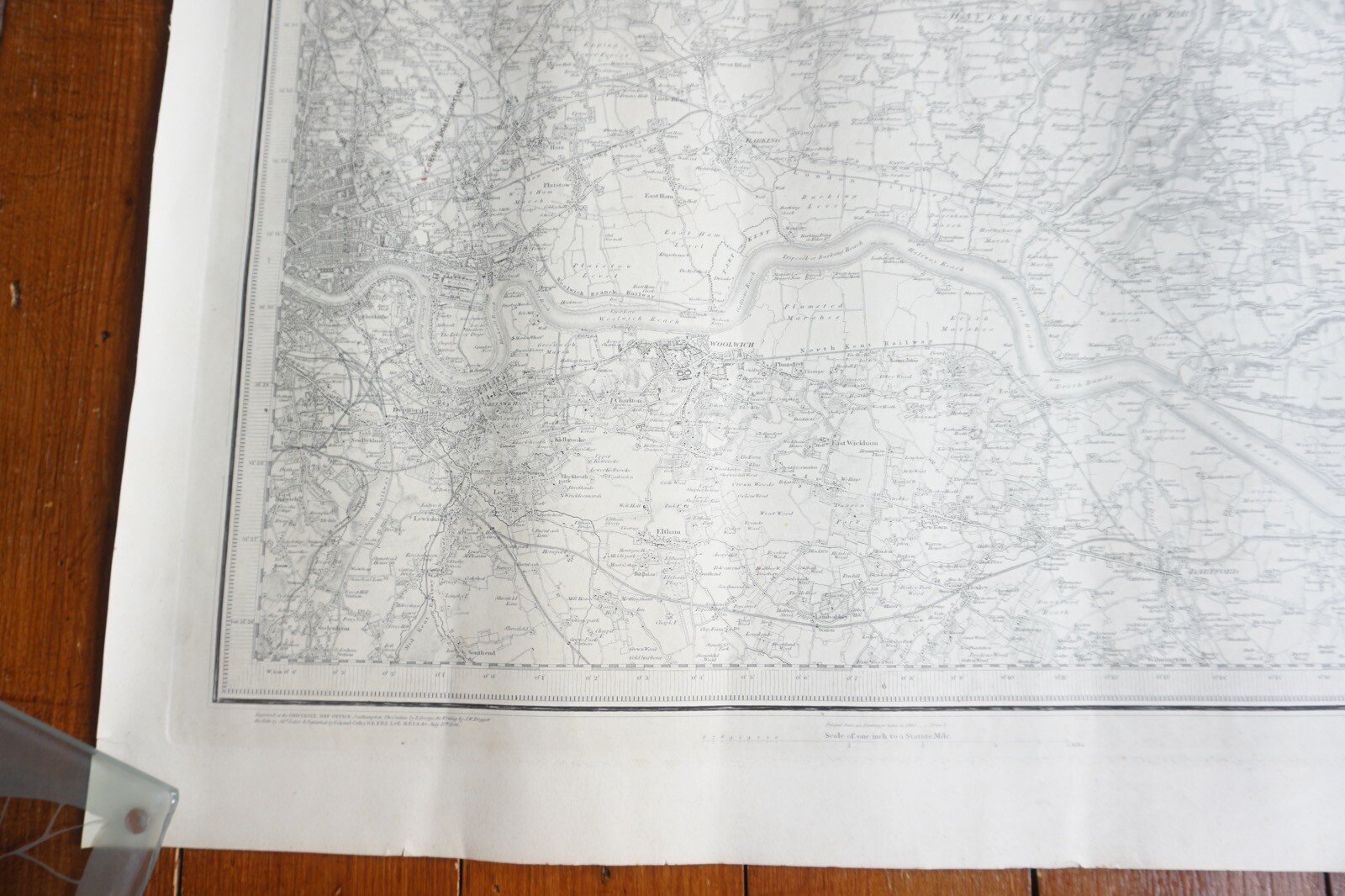1882 Great Eastern Railway Map GER Middlesex Coborn Road Woolwich Area