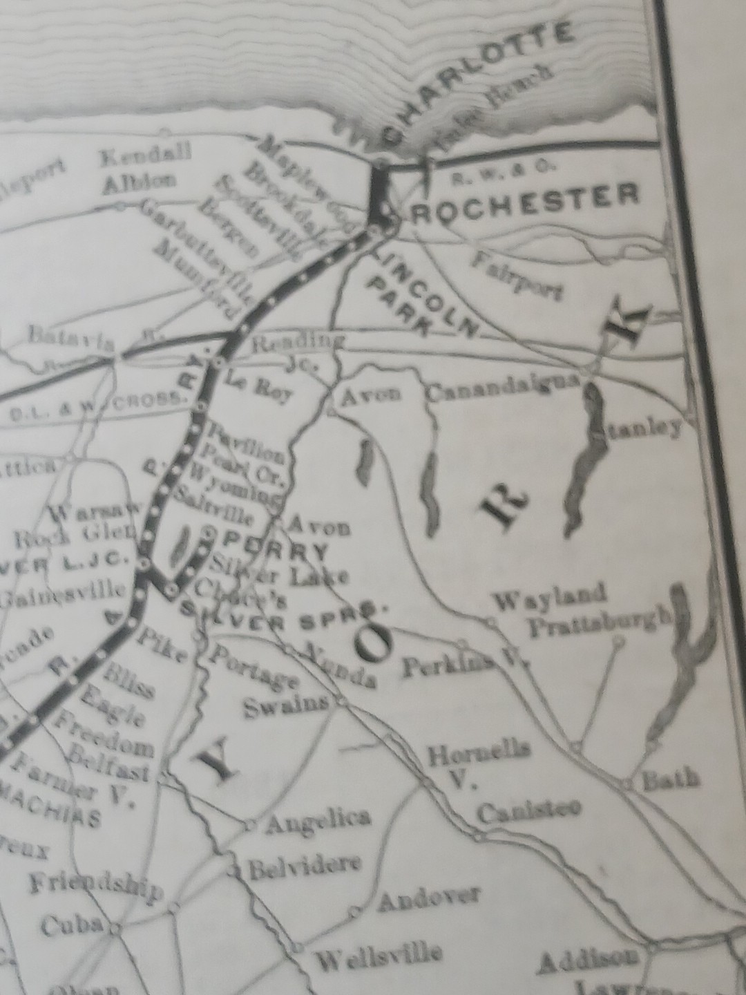 ~1898 Train Route Map BUFFALO ROCHESTER & PITTSBURGH RAILWAY Ralston Clearfield