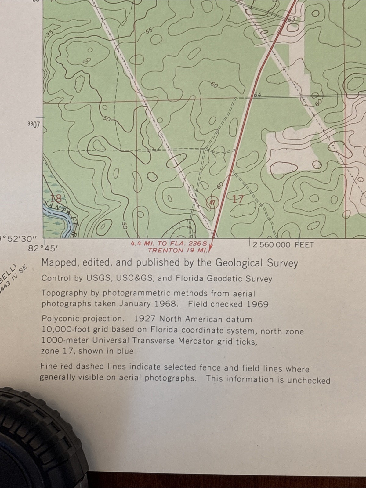 Vintage 1969 Fort White Florida US Geological Survey Map Seaboard Railway