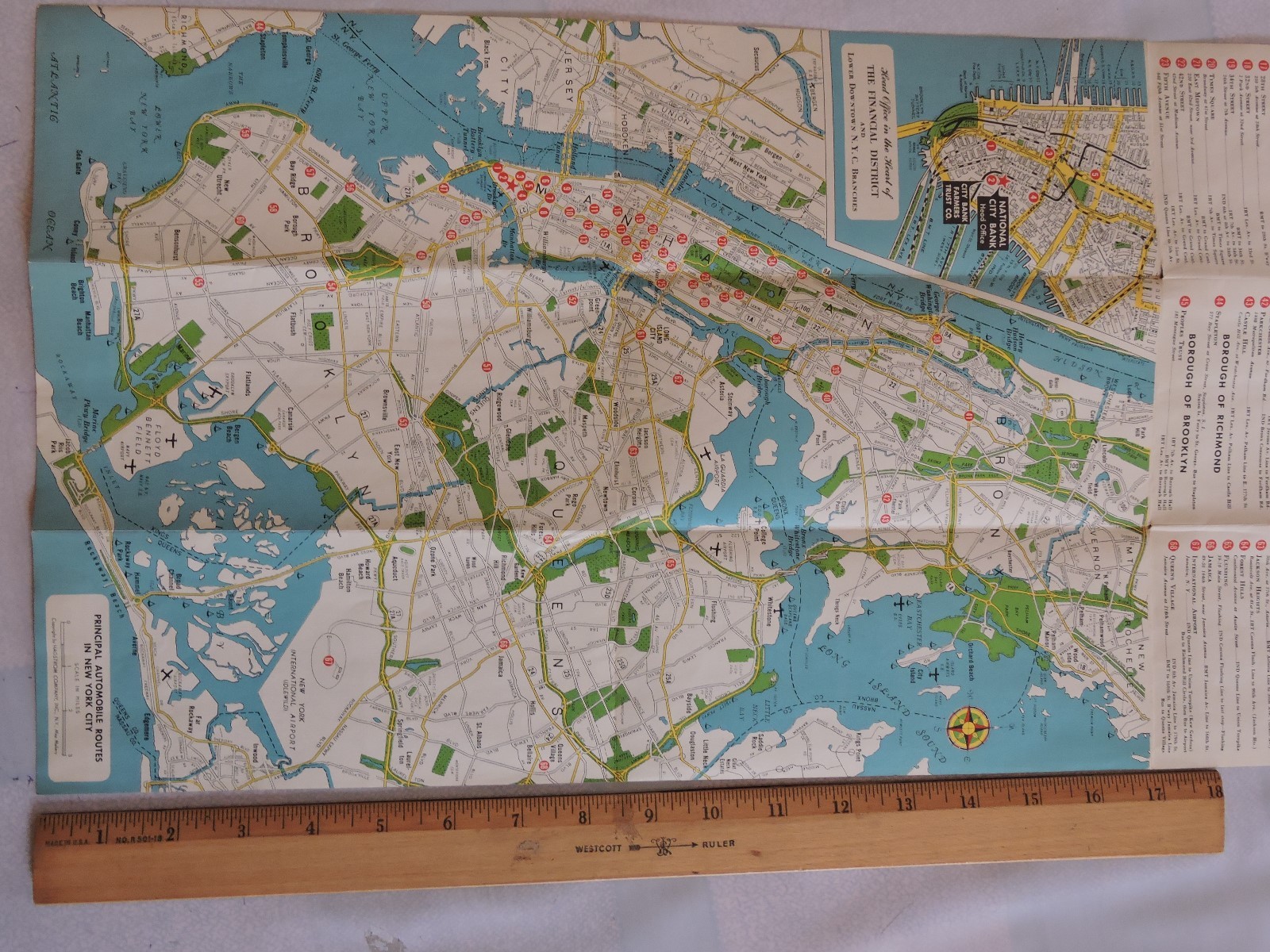 Very Rare 1958 New York City NYC Brooklyn 12×25 Subway Map