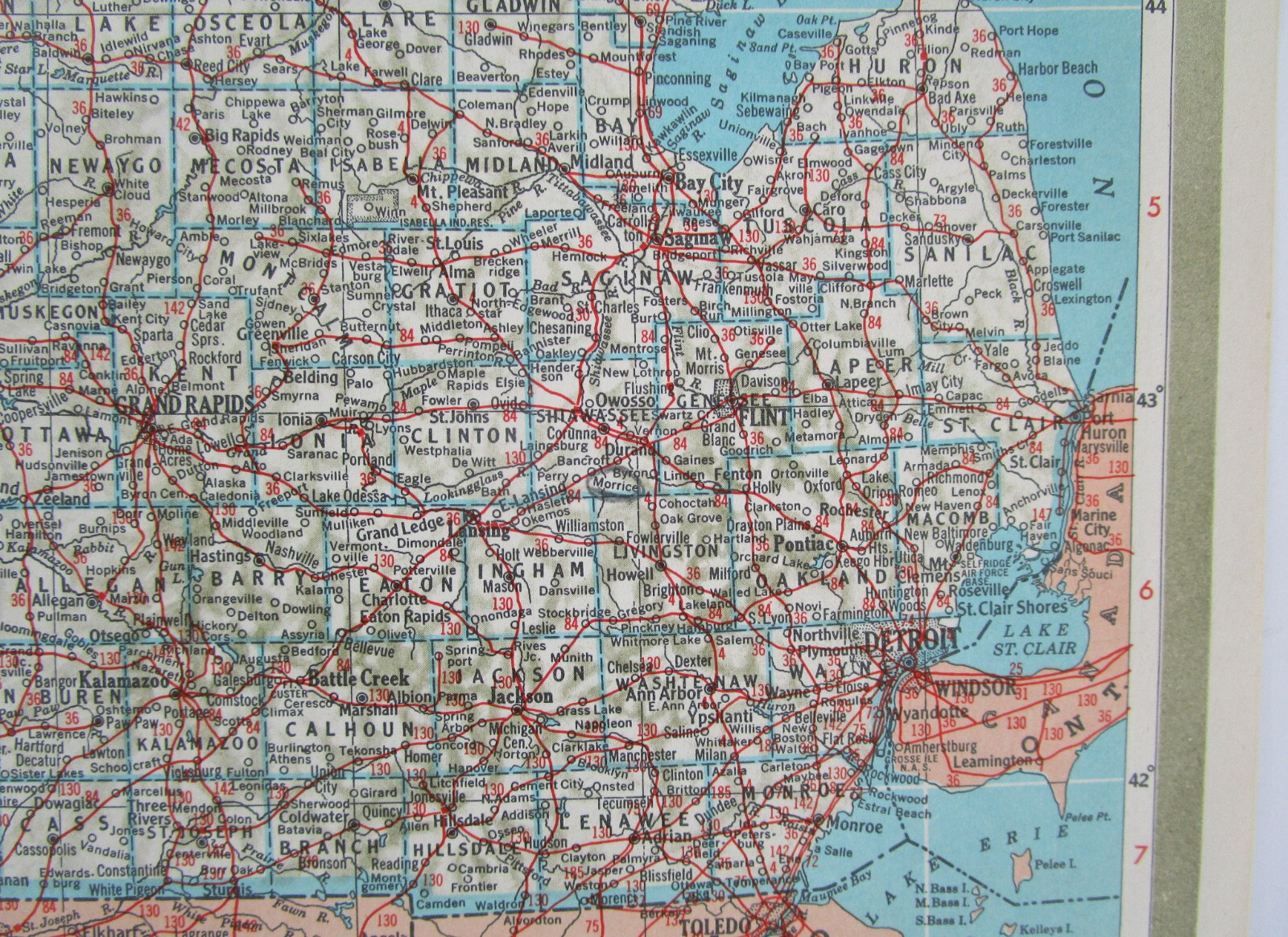 MN MI 1951 MINNESOTA RAILROAD Map DULUTH, SOUTH SHORE, & ATLANTIC RR or MICHIGAN