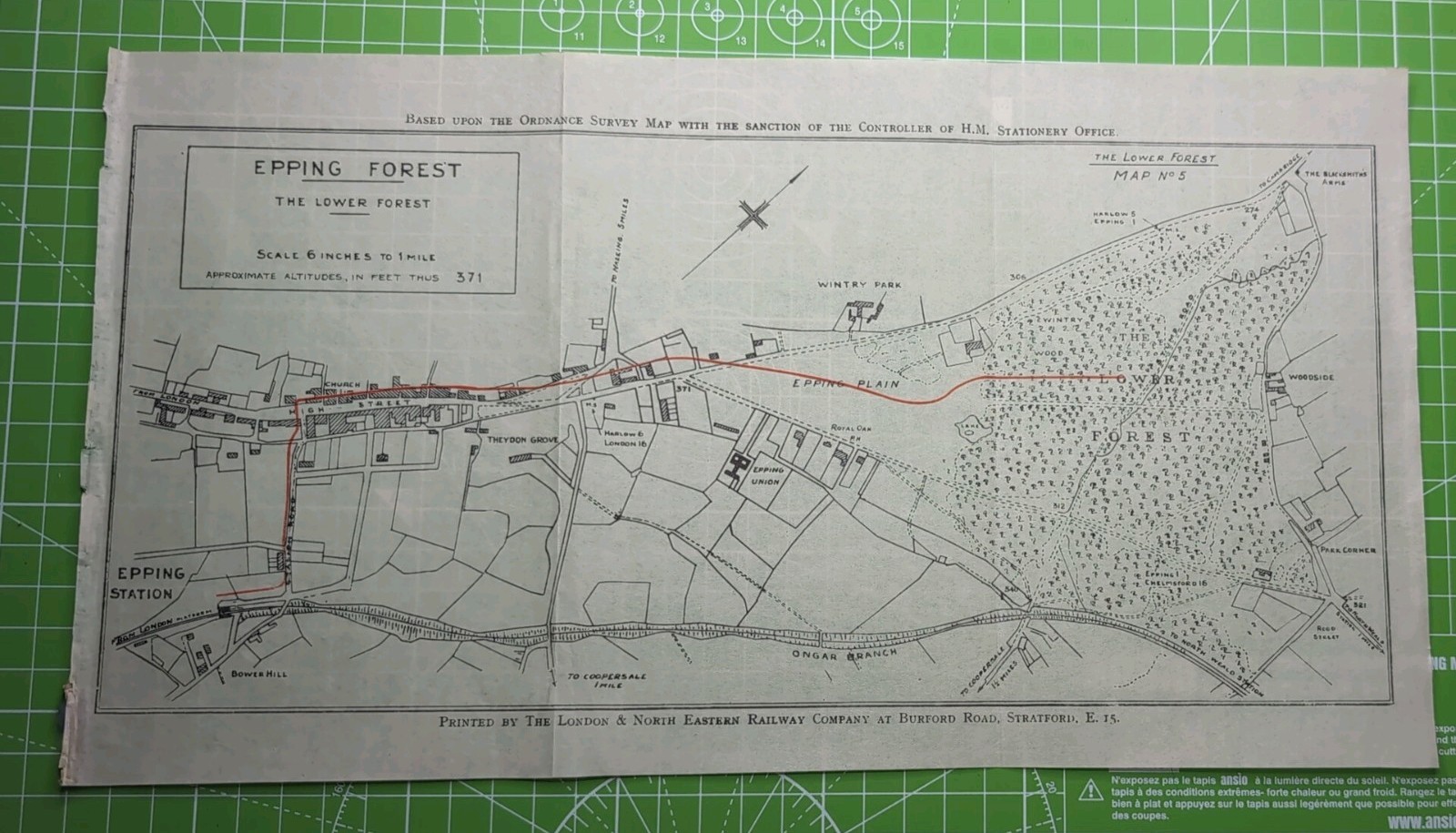 Original Vintage Epping Forest The Lower Map LNER Railway Ordnance Survey