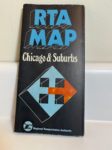 RTA Map of Northeastern Illinois 1977 vintage Chicago train & bus routes