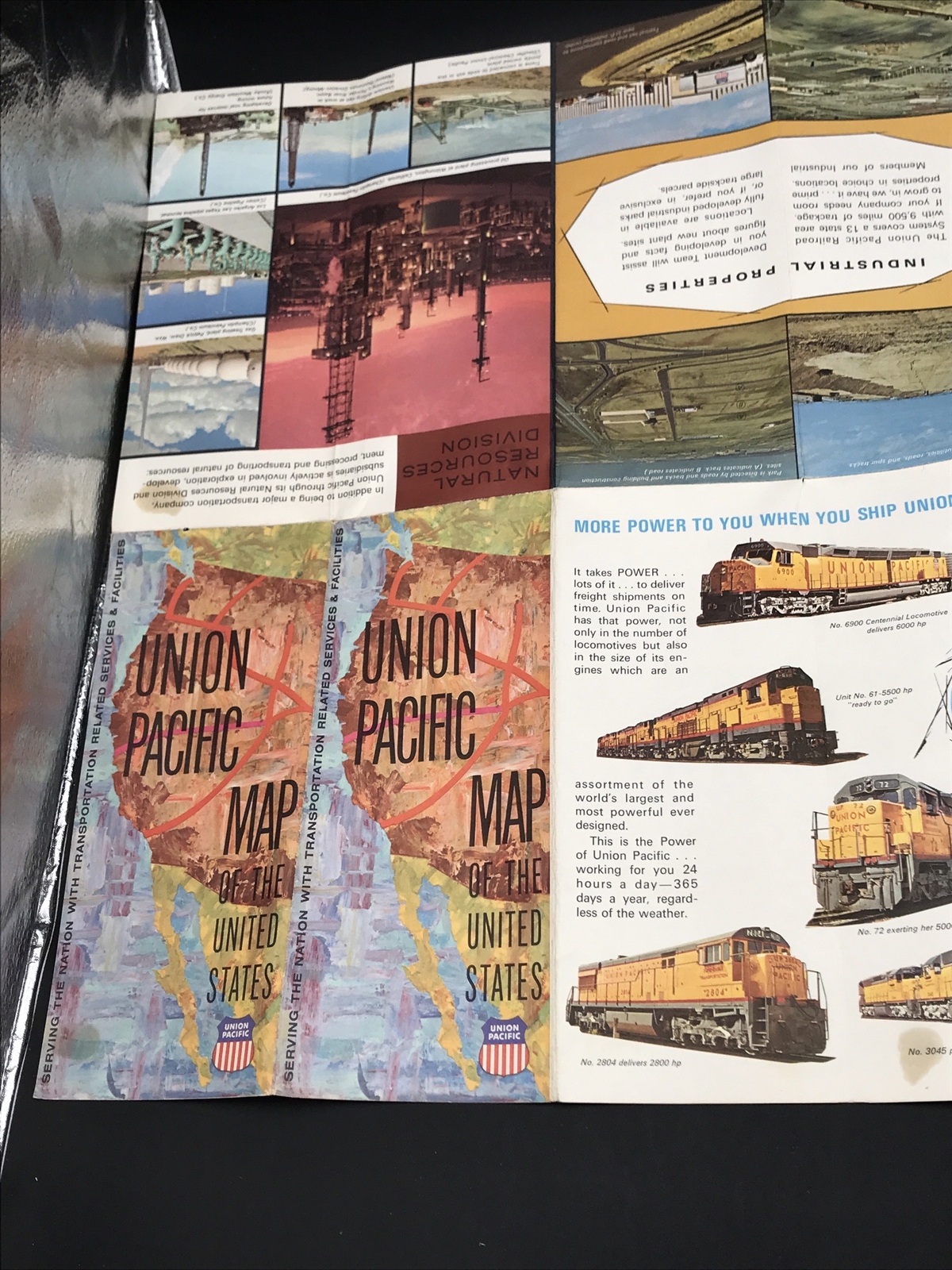 Vintage 1971 Union Pacific Railroad UP Folding Map of USA