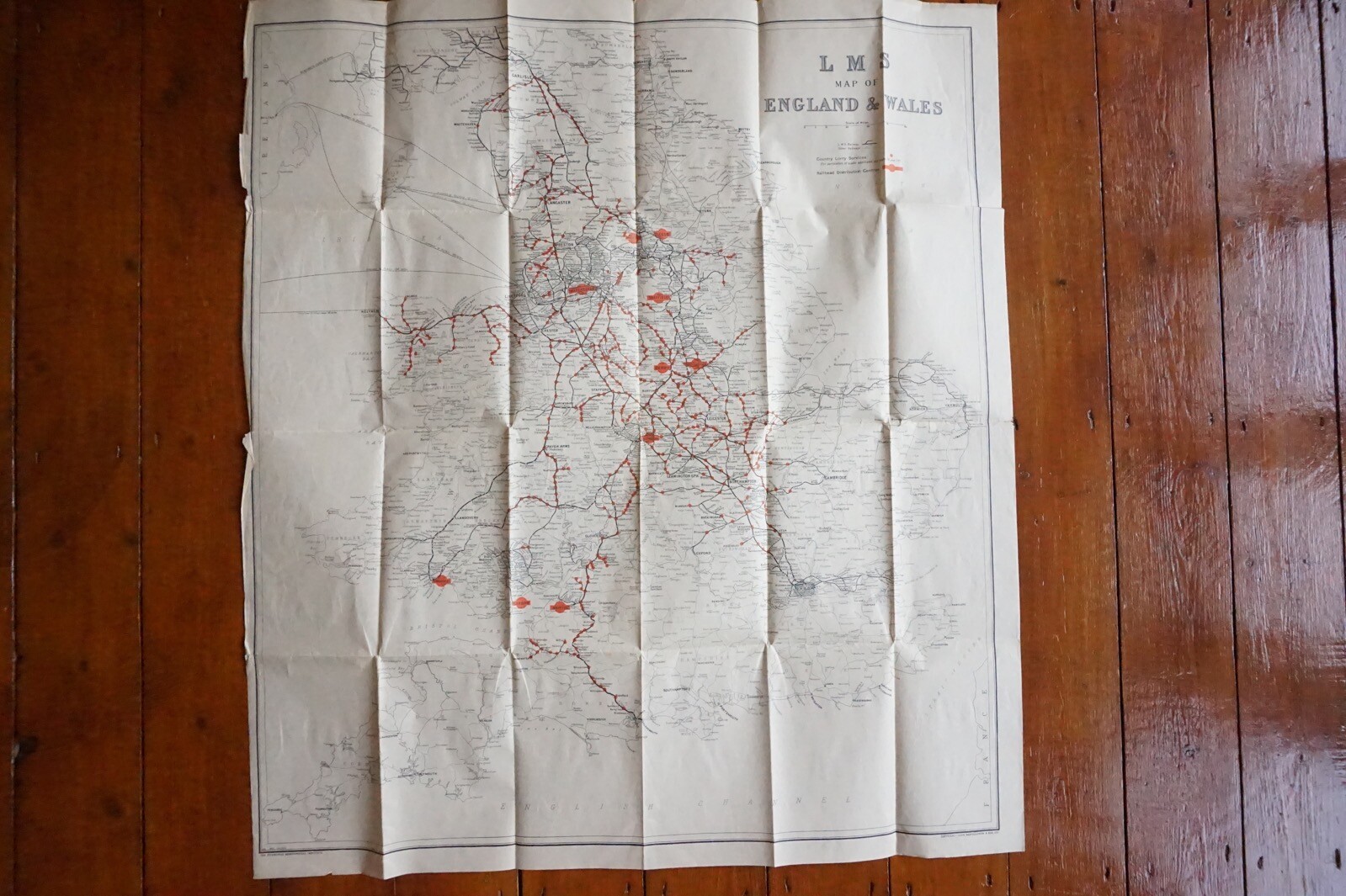 LMS London Midland Scottish Railway Map of England & Wales