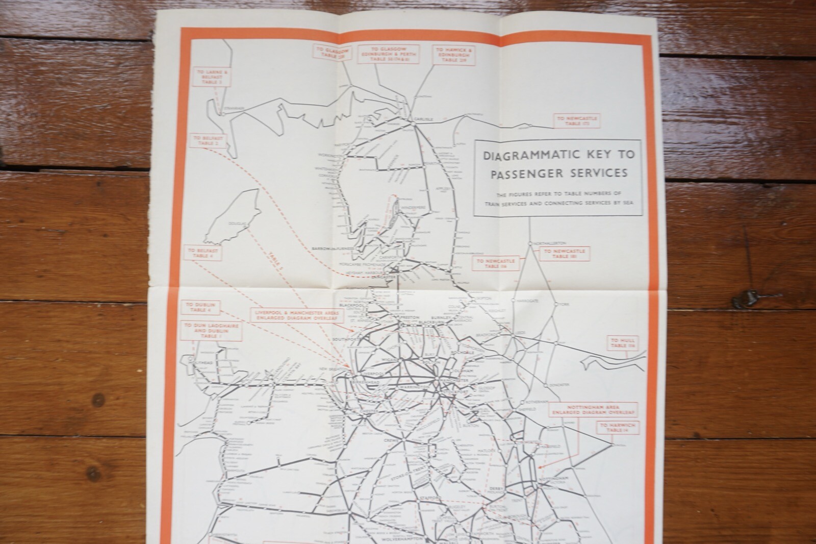1963 British Rail London Midland Passenger Network Railway System Map
