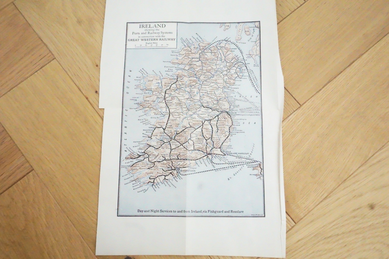 1913 GWR Ireland Irish Original Railway Map