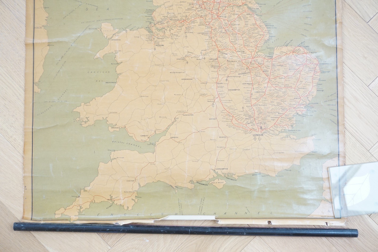 LNER Railway Map Linen Backed for Display in Train Station c1930s