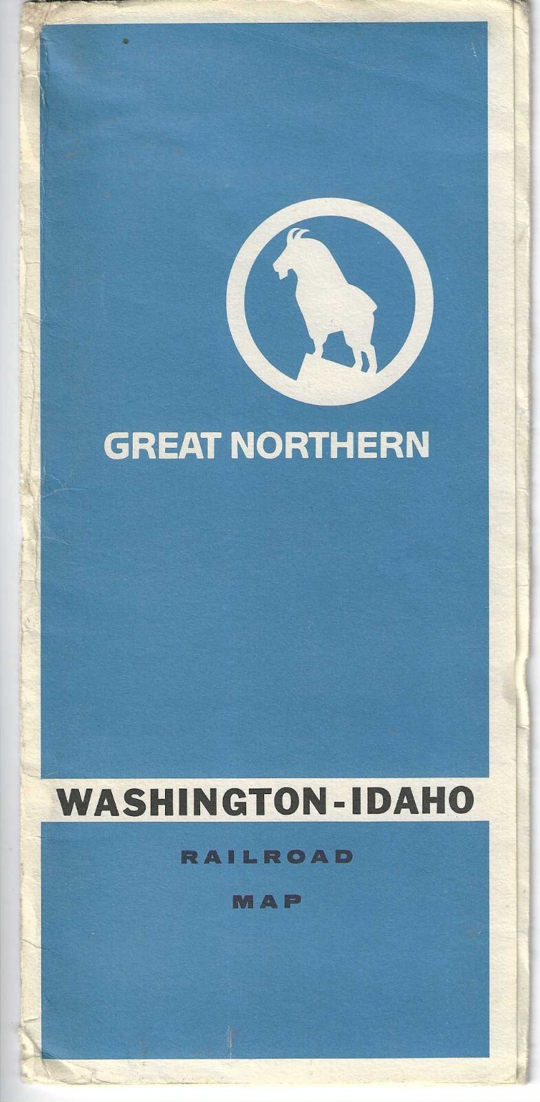 Vintage Great Northern Wash.-Idaho Railroad Map, 38″ x 24″, Original Envelope