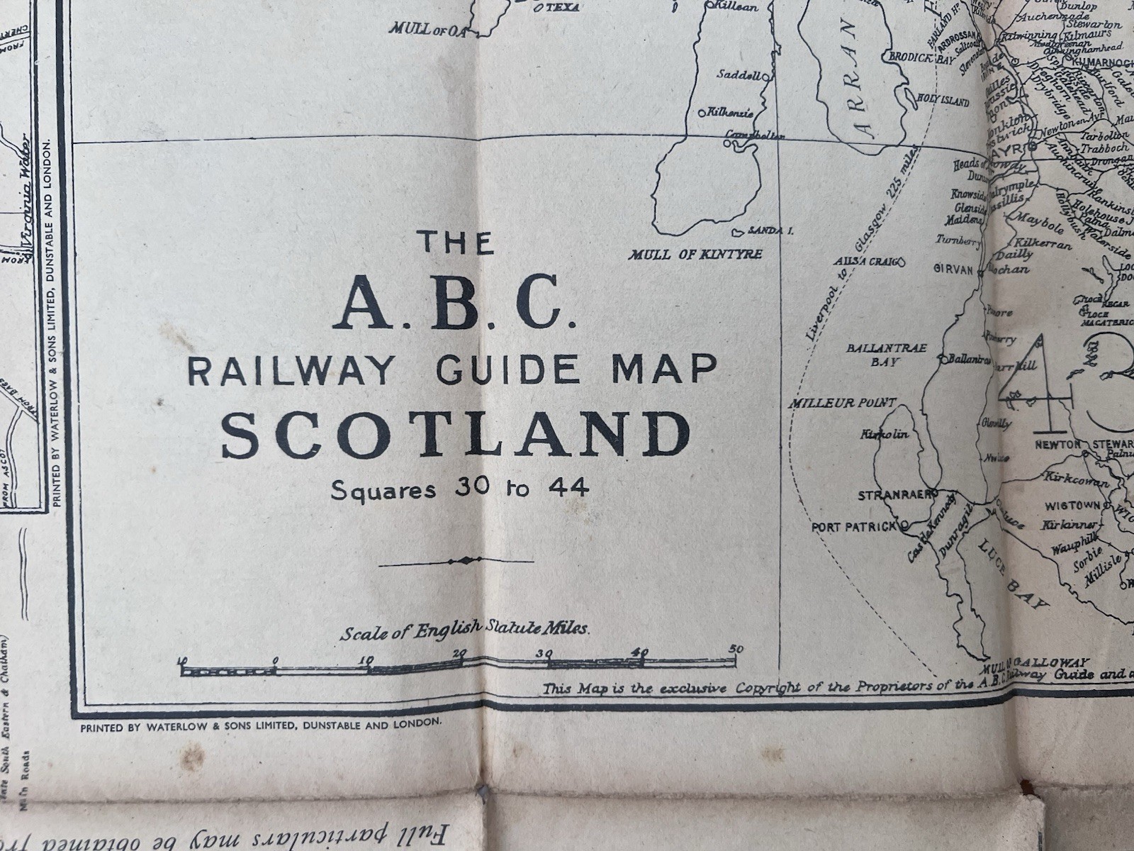 Vintage ABC Railway Guide Map England Wales Scotland London Suburbs c1930s