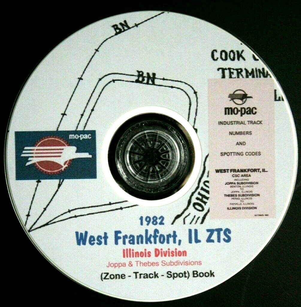 Missouri Pacific 1982 W Frankfort, IL Joppa – ILL Div ZTS PDF Pages on DVD