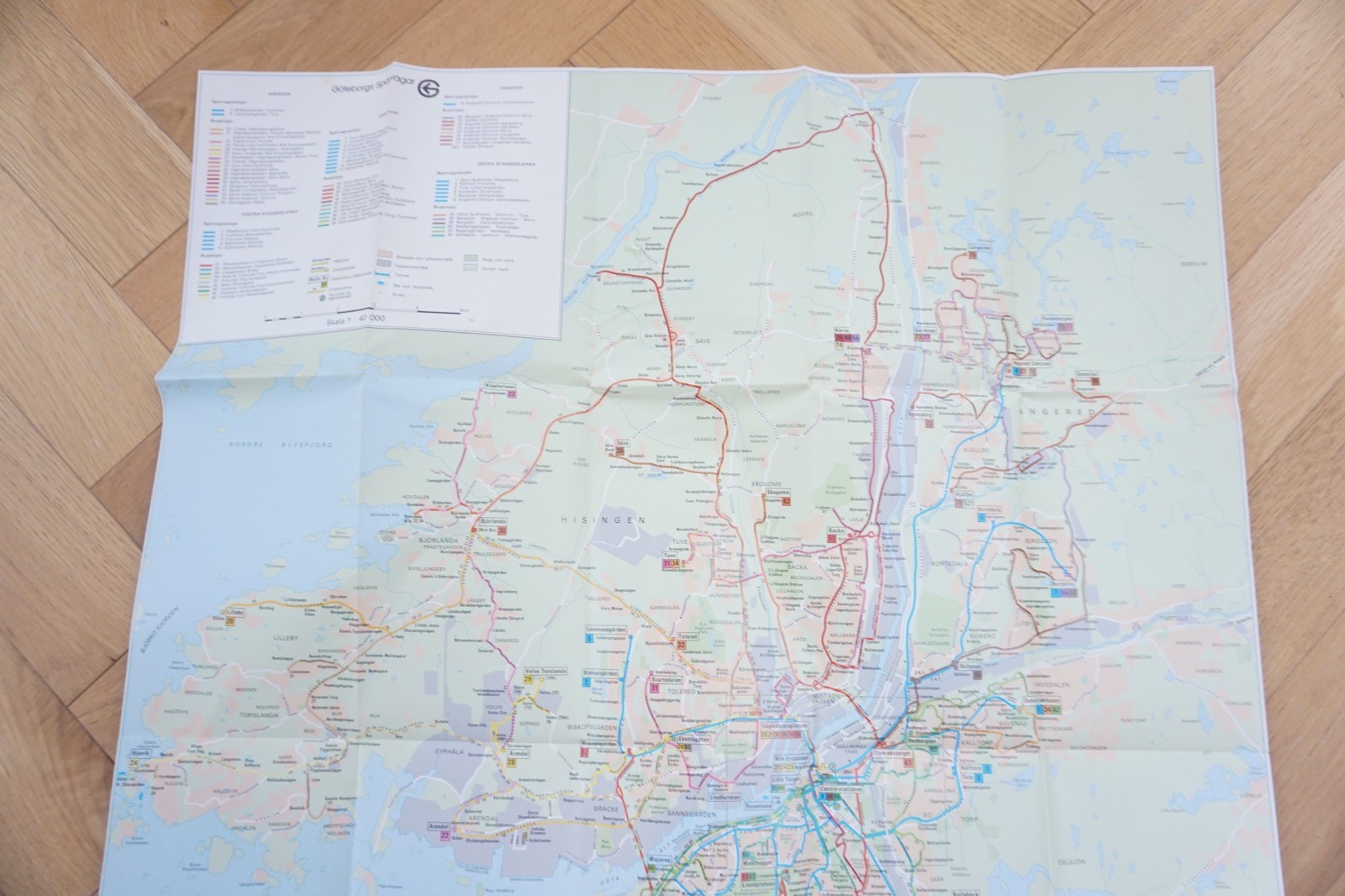 1983 Linkekartan Gothenburg Sweden Bus Tram Railway Route Map Sparvagen