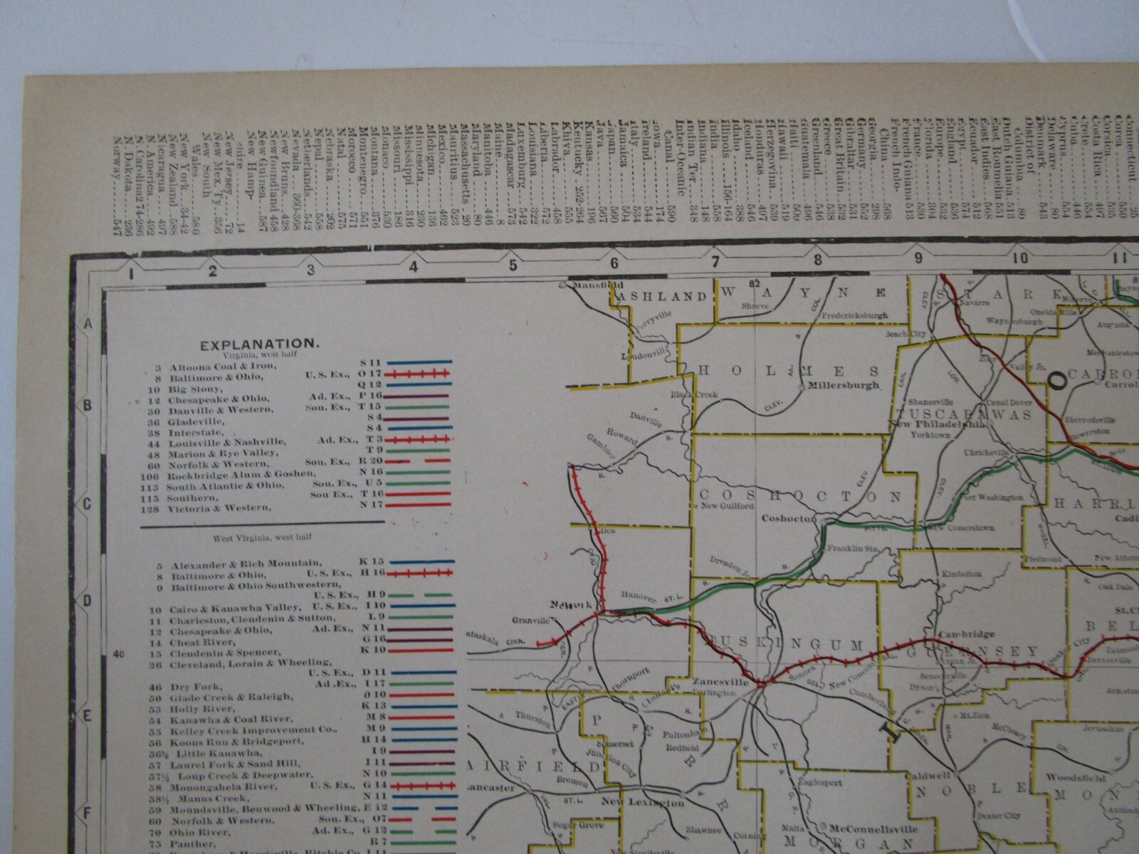 VA WV 1898 WESTERN VIRGINIA, W. VA STEAM RAILROAD Map. GLADE CREEK & RALEIGH RR