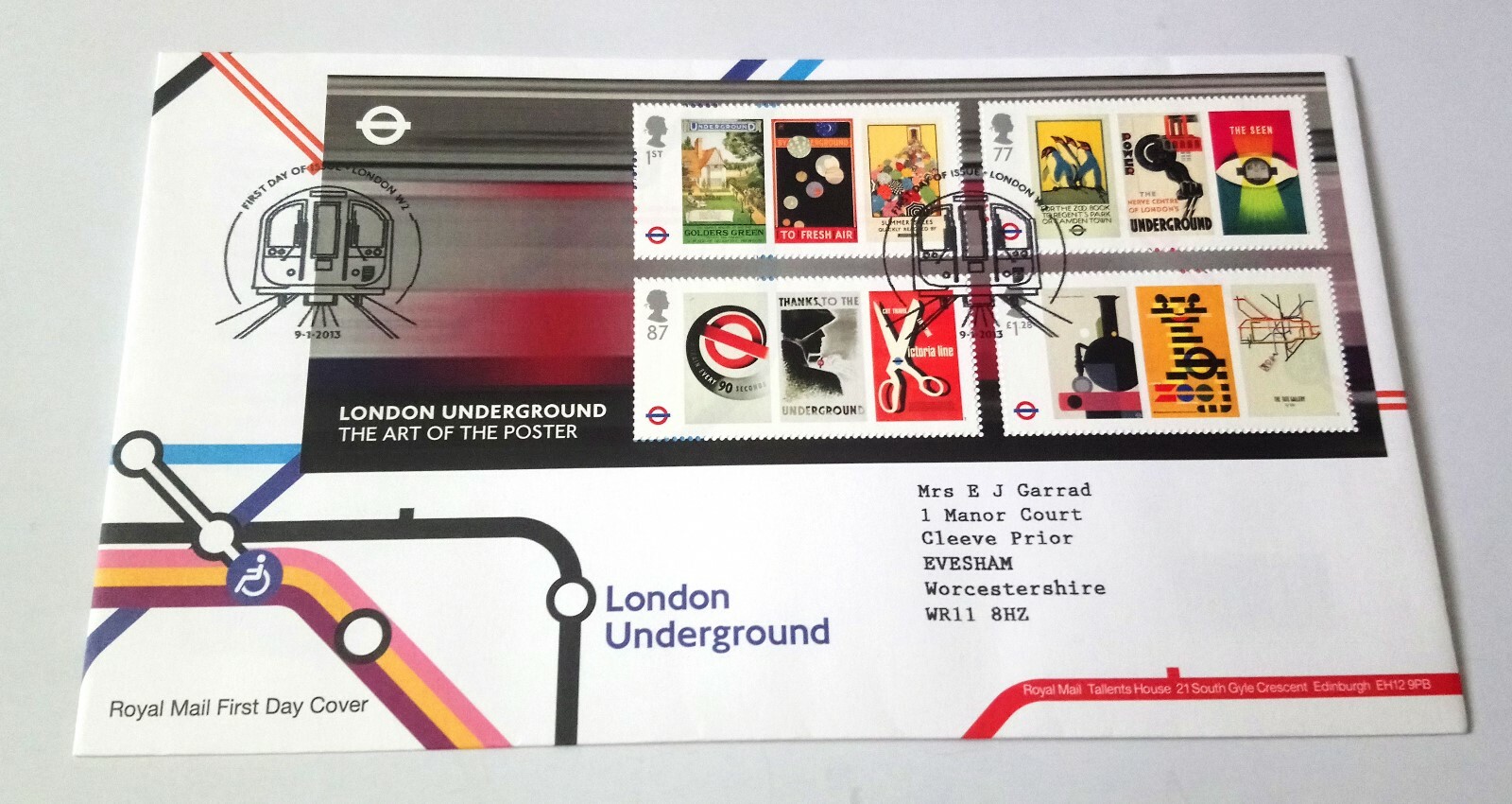LONDON UNDERGROUND 150 YEAR UK FIRST DAY COVER FDC 4 STAMPS 11 3 2010 LONDON TFL